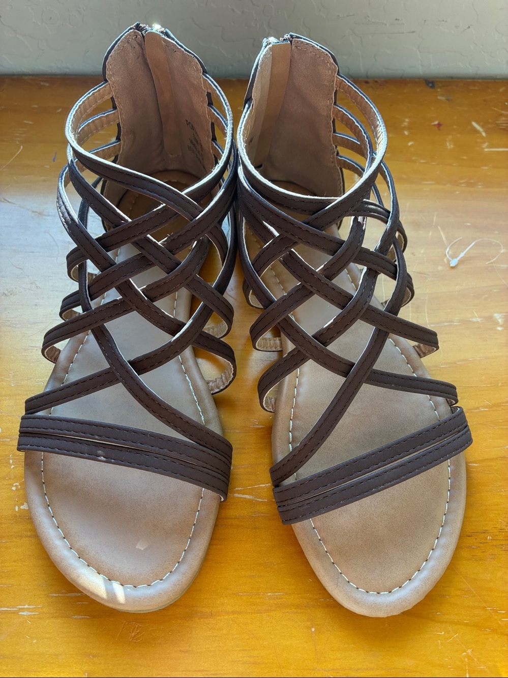 Journee Women’s Strappy Gladiator Sandal in Brown